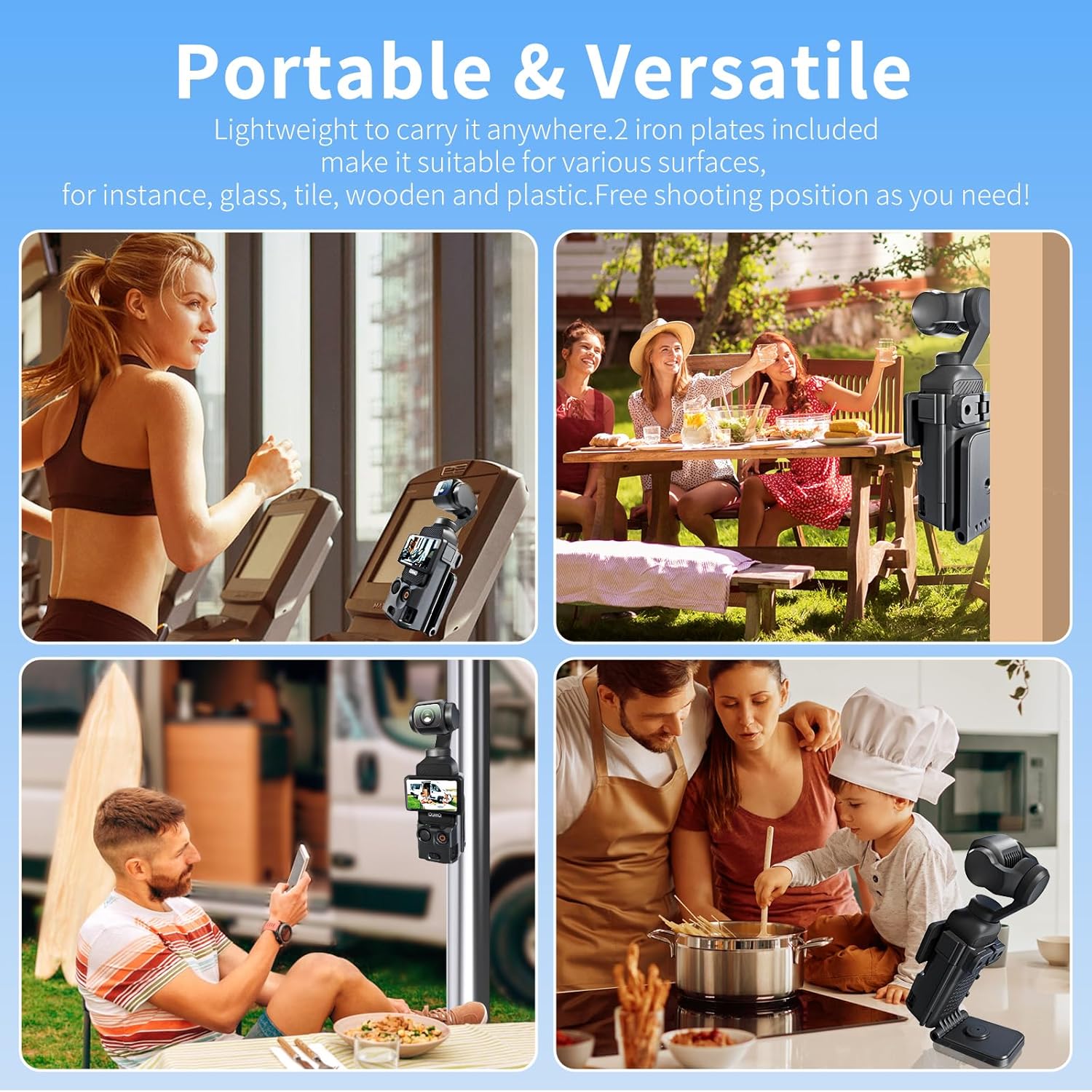 ALTSON Magnetic Mount Stand for DJI Osmo Pocket 3, DJI Osmo Pocket 3 Accessories-Multifunction Expansion Adapter 180° Adjustable Magnet Base, 1/4" Screw & Gopro Mount, Desktop/Vertical Surface Holder