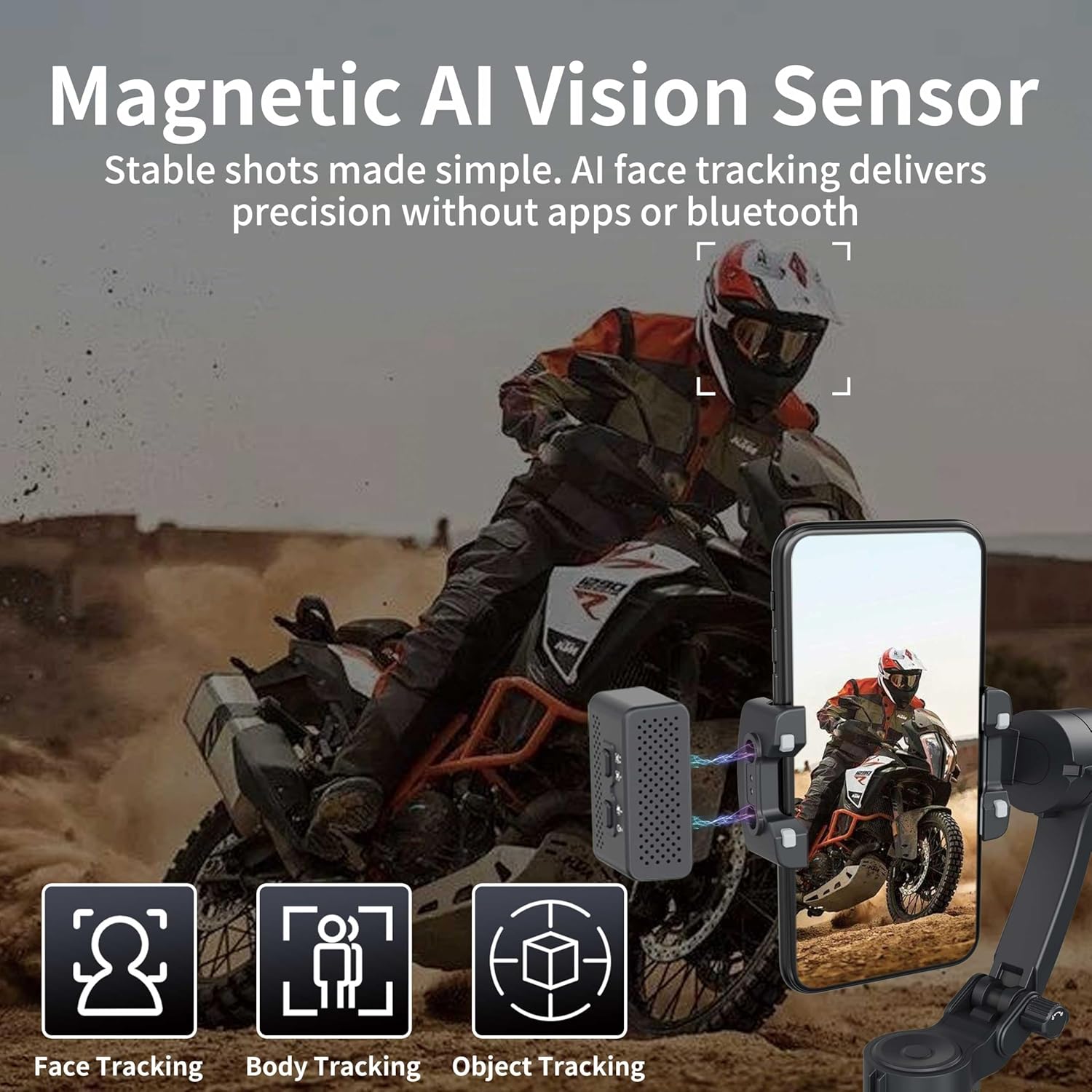 3-Axis Gimbal Stabilizer for Smartphone,Handheld Gimbal Tripod for iPhone&Andriod with Fill Light,AI Auto Face/Object Tracking,Foldable Rotating Stabilizer for Phone Video Recording,Vlogging